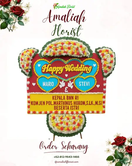 Papan Bunga Pernikahan Lalang